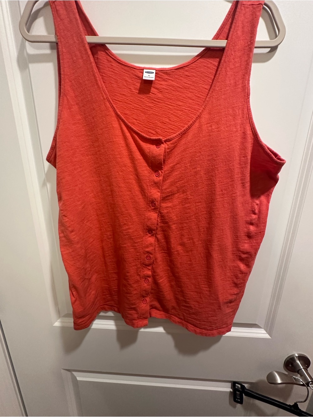 Old Navy Coral Slub Knit Button Front Tank Top XL | Sleeveless | Soft